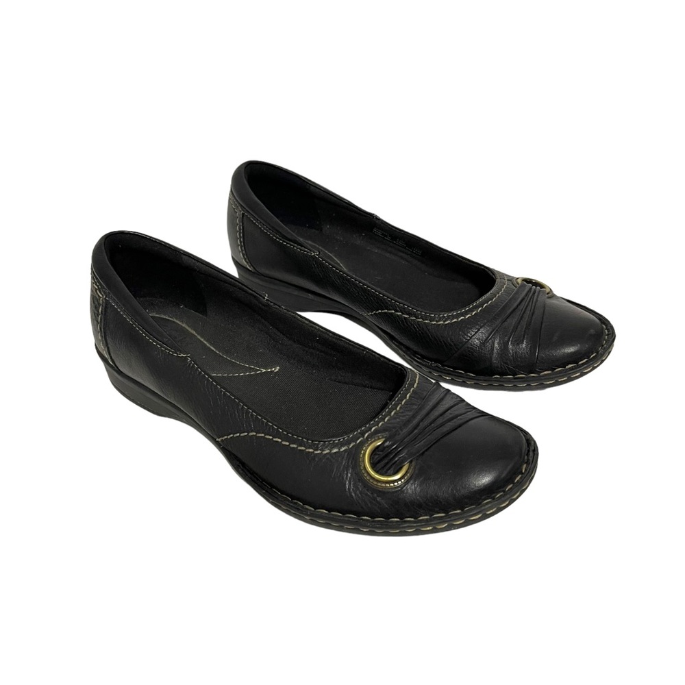 Clarks Collection Womens Leather Slip On Comfort Shoes